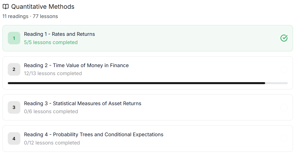 EduFite lessons list